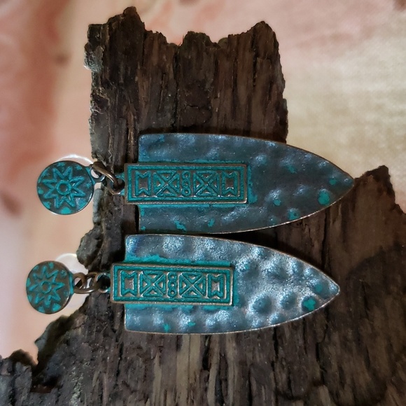 Tribal Arrow Earrings Native American Arrowhead Style - Picture 9 of 9